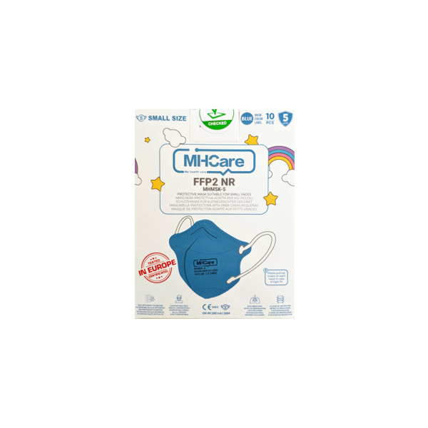 MHcare Mhcare Μάσκα Υψηλής Προστασίας Παιδική FFP2 NR Μπλε 10 τεμάχια